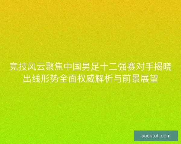 竞技风云聚焦中国男足十二强赛对手揭晓出线形势全面权威解析与前景展望